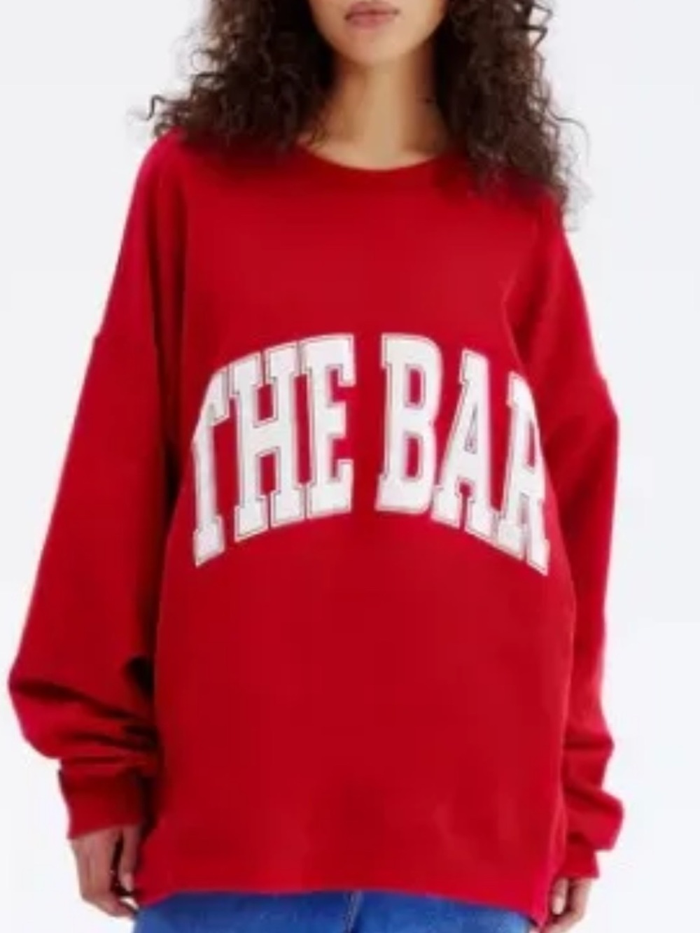 THE BAR VARSITY CREWNECK SWEATSHIRT RED 2X